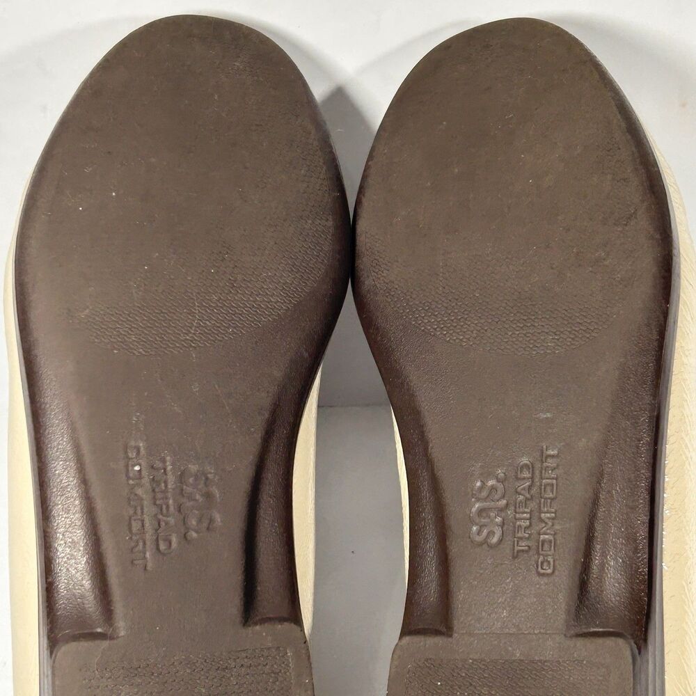 SAS Horse Bit Loafers Womens 7.5M Tripad Metro Comfort Slip On Leather Beige USA - Picture 8 of 12